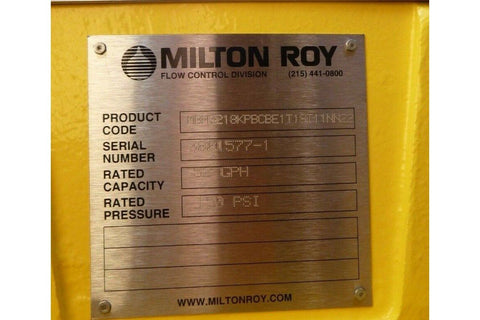 MILROYAL B Pump, Milton Roy Metering Pump MBH3218, 2" DIA 316SS 36:1, 150Psi - Royal Equipment MILTON ROYMetering & Dosing Pumps