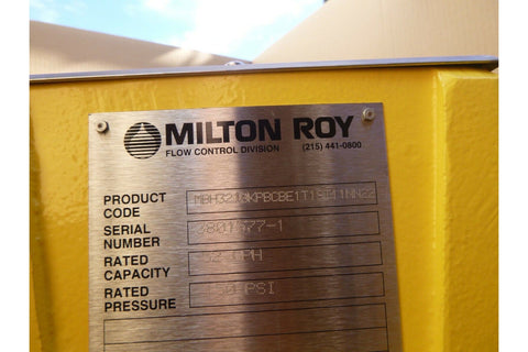 MILROYAL B Pump, Milton Roy Metering Pump MBH3218, 2" DIA 316SS 36:1, 150Psi - Royal Equipment MILTON ROYMetering & Dosing Pumps