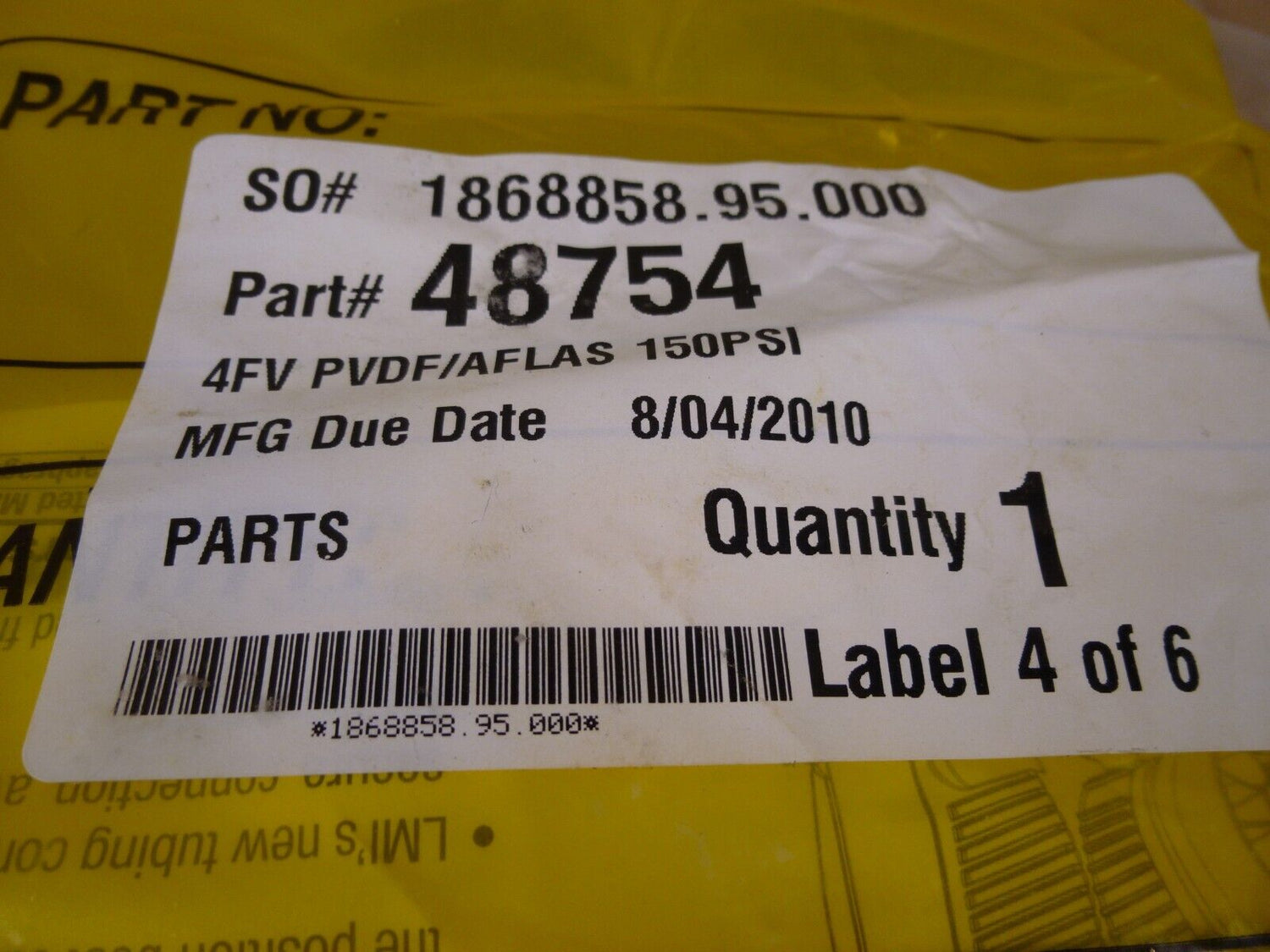 Milton Roy 48754 Pump Valve 4FV PVDF/AFLAS 150PSI | Industrial MRO Replacement Parts, Manufacturing Machine Parts &amp; Components, Heavy Equipment Parts Supplier