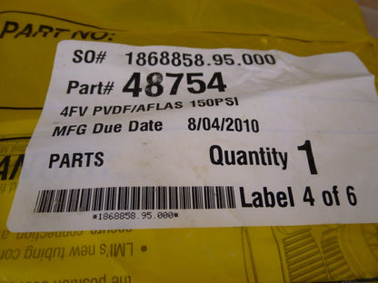 Milton Roy 48754 Pump Valve 4FV PVDF/AFLAS 150PSI | Industrial MRO Replacement Parts, Manufacturing Machine Parts &amp; Components, Heavy Equipment Parts Supplier