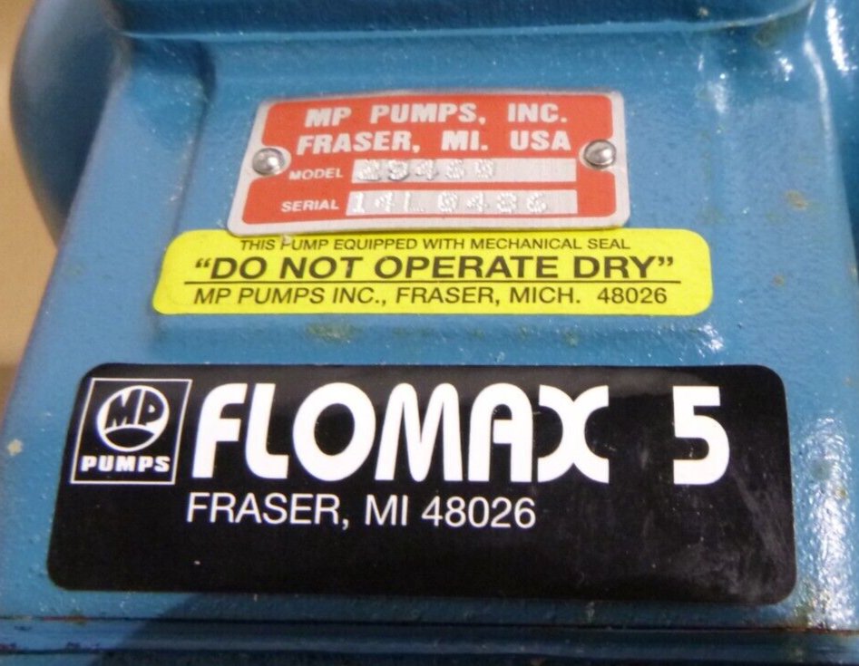 MP 29460 FLOMAX 5 SELF-PRIMING CENTRIFUGAL PUMP MARINE CAST IRON 1-1/2" NPT | Industrial Electric Motors, Pumps &amp; Parts
