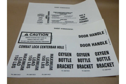 MRAP MAXXPRO DASH DXM PLUS AMBULANCE SAFETY WARNING LABEL DECAL UPGRADE KIT | Genuine FMTV Replacement Parts, LMTV Parts For Sale and Military Surplus Medium Tactical Vehicle Parts &amp; Components