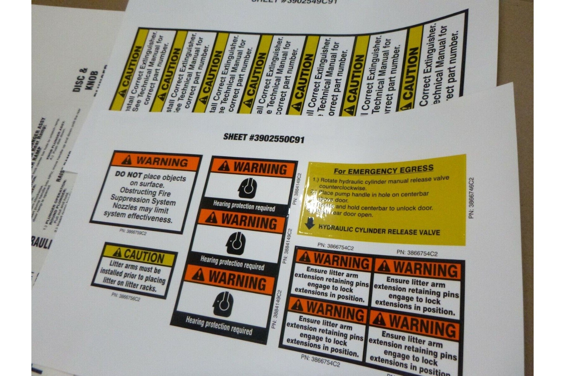 MRAP MAXXPRO DASH DXM PLUS AMBULANCE SAFETY WARNING LABEL DECAL UPGRADE KIT | Genuine FMTV Replacement Parts, LMTV Parts For Sale and Military Surplus Medium Tactical Vehicle Parts &amp; Components