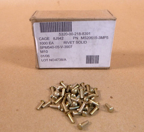 MS20615 - 3MP5 Aircraft Monel Solid Rivets (1 Lb. Box) 5320 - 00 - 218 - 8391 - Royal Equipment Mil Spec