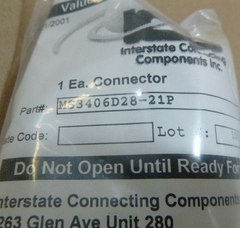 MS3406DJ28A21P MIL CIRCULAR ELECTRICAL PLUG CONNECTOR 37 - PIN , 5935 - 01 - 210 - 2282 - Royal Equipment MIL SPEC