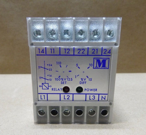 Multitek Voltage Relay M200V330 - PEPC, 450V L - L, 386V Trip - 310V Reset, 3 Phase - Royal Equipment MULTITEK