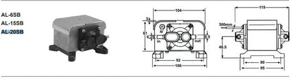 Alita AL-20SB Linear Air Pump Compressor &amp; Vacuum Type 12V 3.2Amp 20LPM | Industrial MRO Replacement Parts, Manufacturing Machine Parts &amp; Components, Heavy Equipment Parts Supplier