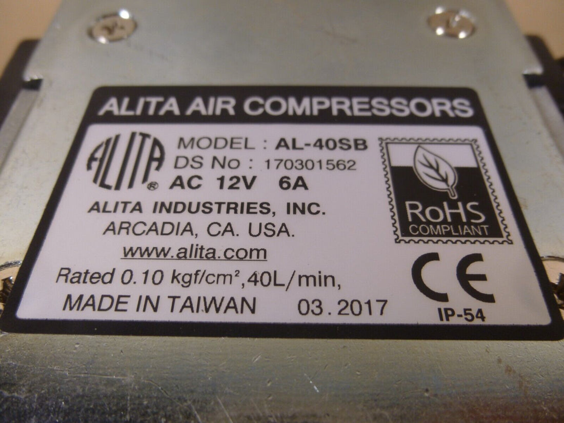 NEW Alita AL-40SB Linear Air Pump Compressor &amp; Vacuum Type 12V 6Amp 40LPM | Industrial MRO Replacement Parts, Manufacturing Machine Parts &amp; Components, Heavy Equipment Parts Supplier
