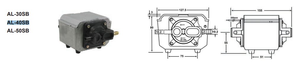 NEW Alita AL-40SB Linear Air Pump Compressor &amp; Vacuum Type 12V 6Amp 40LPM | Industrial MRO Replacement Parts, Manufacturing Machine Parts &amp; Components, Heavy Equipment Parts Supplier