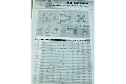 NEW APEX DYNAMICS AB090 - 070 - S2 - P1 INLINE PLANETARY GEARBOX, 70:1 RATIO, SIZE 90 - Royal Equipment APEX DYNAMICSServo Motors