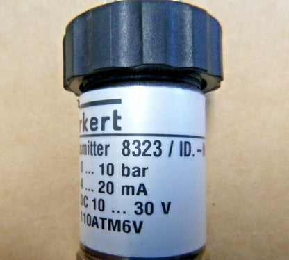 New Burkert - 8323 Pressure Transmitter 552068, 10-30VDC, 4-20mA, 0-10 bar | Electrical MRO Replacement Parts &amp; Components and Commercial Electrical Supplies Company