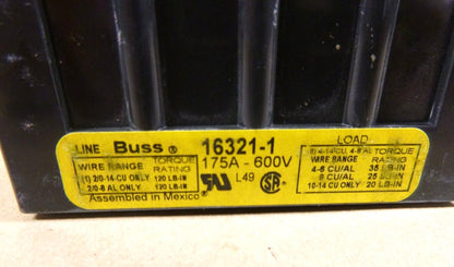 New Bussmann 16321-1 Power Distribution Block 175 Amp 600 Volt 1 Pole to 6 Pole | Electrical MRO Replacement Parts &amp; Components and Commercial Electrical Supplies Company