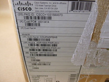 Cisco ASR1004-PWR-AC AC Power Supply for ASR1004 Router Chassis | Electrical MRO Replacement Parts &amp; Components and Commercial Electrical Supplies Company