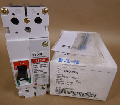 NEW Eaton EGB2100FFG Molded Case Breakers EG Frame 2P 100A 480V 50/60Hz | Electrical MRO Replacement Parts &amp; Components and Commercial Electrical Supplies Company