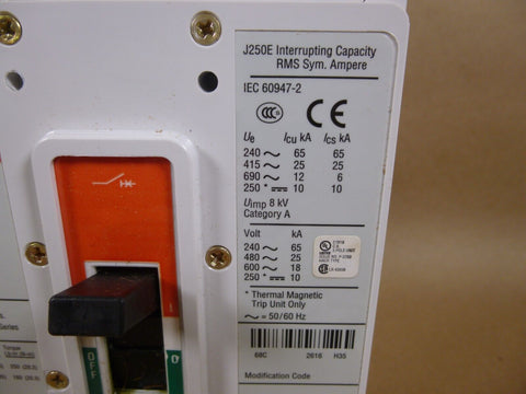 NEW Eaton JGE3250NN J250E Industrial Circuit Breaker 250A 3Pole - Royal Equipment Eaton