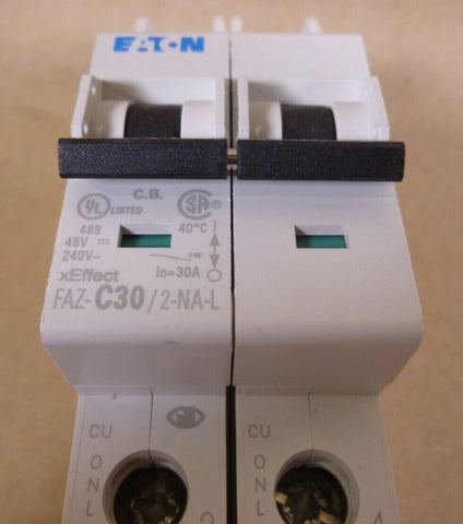 NEW Eaton Moeller FAZ - C30/2 - NA - L Din Rail Circuit Breaker 30A 2 Pole 240VAC - Royal Equipment Eaton