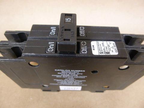 NEW Eaton QCR2015HT Circuit Breaker QCR 2 Pole 15A 240V Din Rail QCR2015 - Royal Equipment Eaton