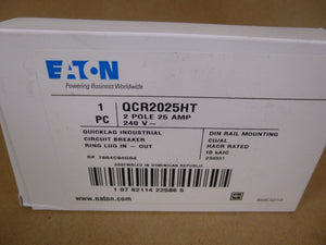 NEW Eaton QCR2025HT Quicklag Industrial Circuit Breaker 2P 25Amp Din QCR2025 - Royal Equipment Eaton