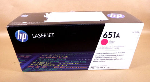 NEW FACTORY SEALED Genuine HP 651A Magenta Toner Cartridge CE343A - Royal Equipment HP