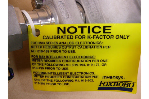 New Foxboro 3" Flange Intelligent Vortex Flowmeter 84W - U, 1450 Psi, 24 Vdc - Royal Equipment FoxboroFlow Meters