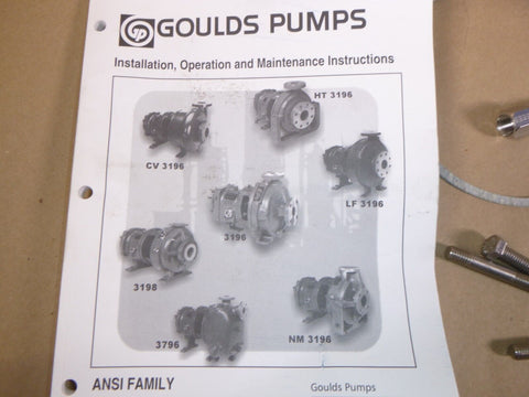 New Goulds 3196 I - Frame ANSI Process Pump Size 1 x 1.50 - 6 (Less Casing) - Royal Equipment GOULDS