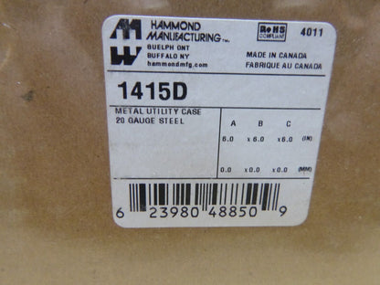 New Hammond 1415D Enclosure, Box-Lid, Desktop, Steel, Gray, 6x6x6 Inch | Industrial MRO Replacement Parts, Manufacturing Machine Parts &amp; Components, Heavy Equipment Parts Supplier