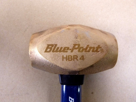 New HBR4 Blue Point 4 lb Brass Fiberglass Hammer 12" Handle HBR4 - Royal Equipment BLUE - POINT