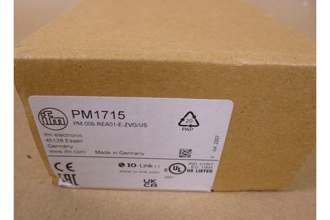 NEW IFM PM1715 Flush Pressure Sensor Transmitter , PM - 006 - REA01 - E - ZVG/US - Royal Equipment Royal Equipment