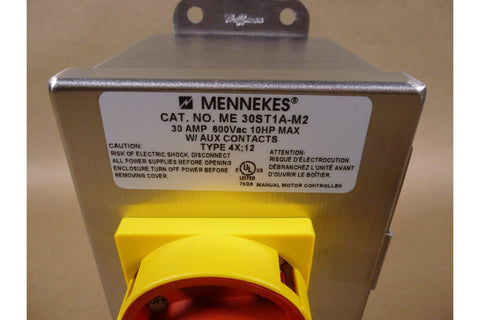 NEW MENNEKES ME 30ST1A - M2 ST MOTOR DISCONNECT 30AMP 600V 10HP/MAX - Royal Equipment Royal Equipment