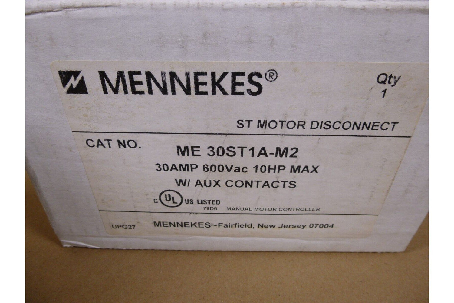NEW MENNEKES ME 30ST1A-M2 ST MOTOR DISCONNECT 30AMP 600V 10HP/MAX | Electrical MRO Replacement Parts &amp; Components and Commercial Electrical Supplies Company