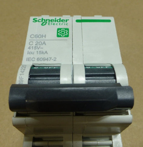 New Schneider C60H C20 IEC 60947 - 2 2 Pole 415V 20A Circuit Breaker - Royal Equipment SCHNEIDER