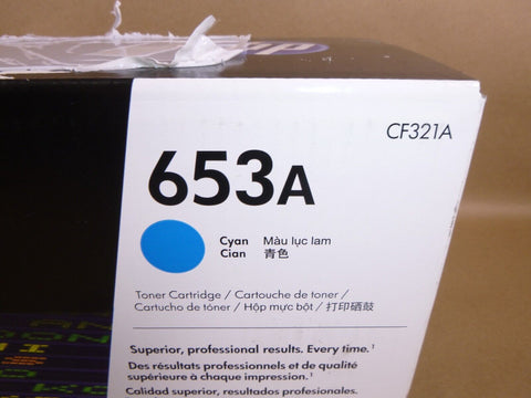 New Sealed HP 653A CF321A Genuine Cyan LaserJet Toner Cartridge CF321A - Royal Equipment HP