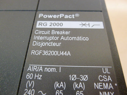 NEW Square D RGF36200U44A PowerPact Circuit Breaker 2000A , 3 Pole , 600V | Electrical MRO Replacement Parts &amp; Components and Commercial Electrical Supplies Company