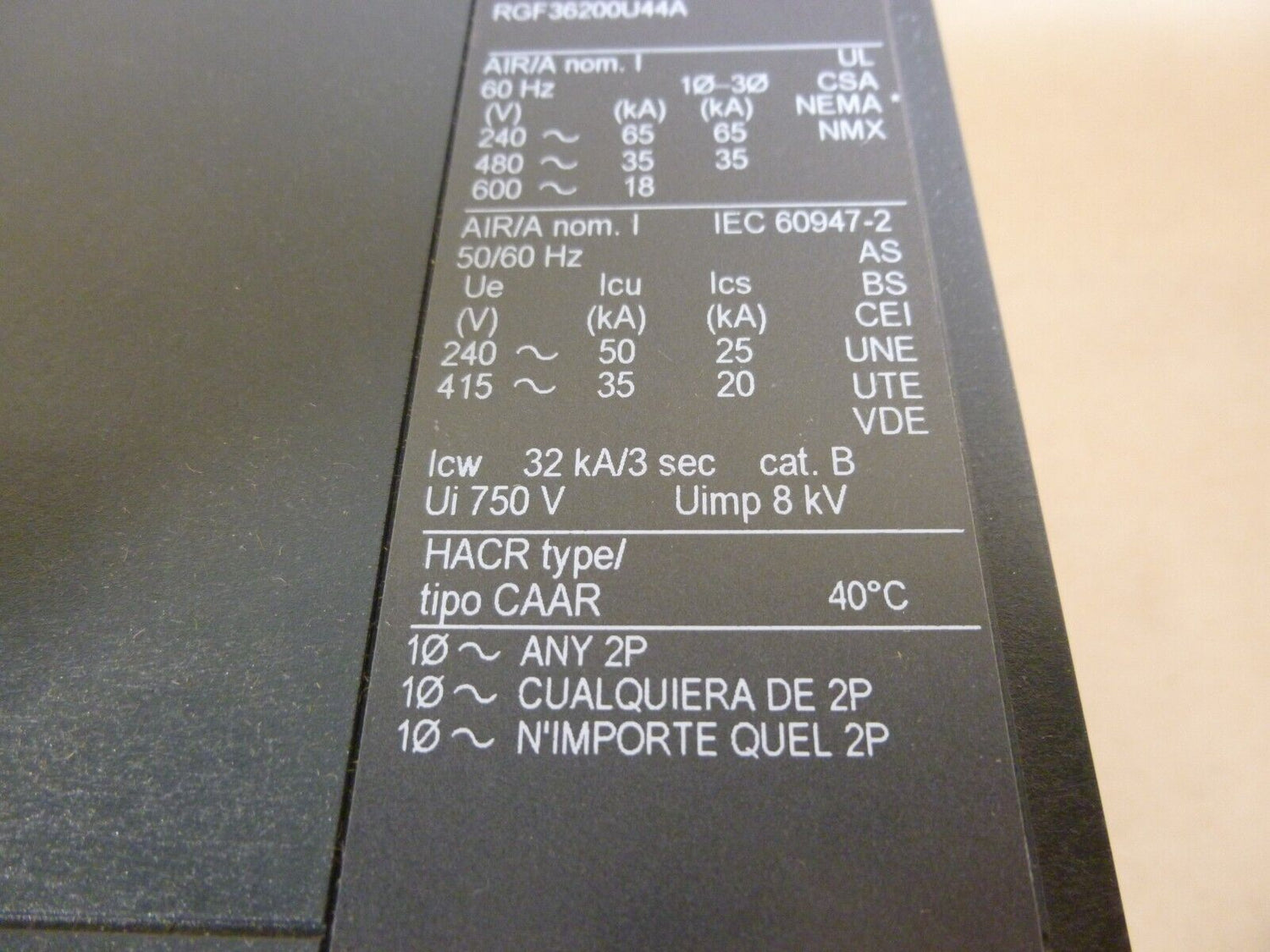 NEW Square D RGF36200U44A PowerPact Circuit Breaker 2000A , 3 Pole , 600V | Electrical MRO Replacement Parts &amp; Components and Commercial Electrical Supplies Company