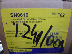 New Square D SN0610 Insulated Groundable Neutral Series F02 - Royal Equipment SQUARE D