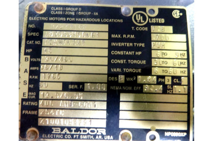 NEW SURPLUS 15HP BALDOR 1765RPM 254TC XPFC 3PH EXPLOSION PROOF MOTOR IDXM7054T | Industrial Electric Motors, Pumps &amp; Parts