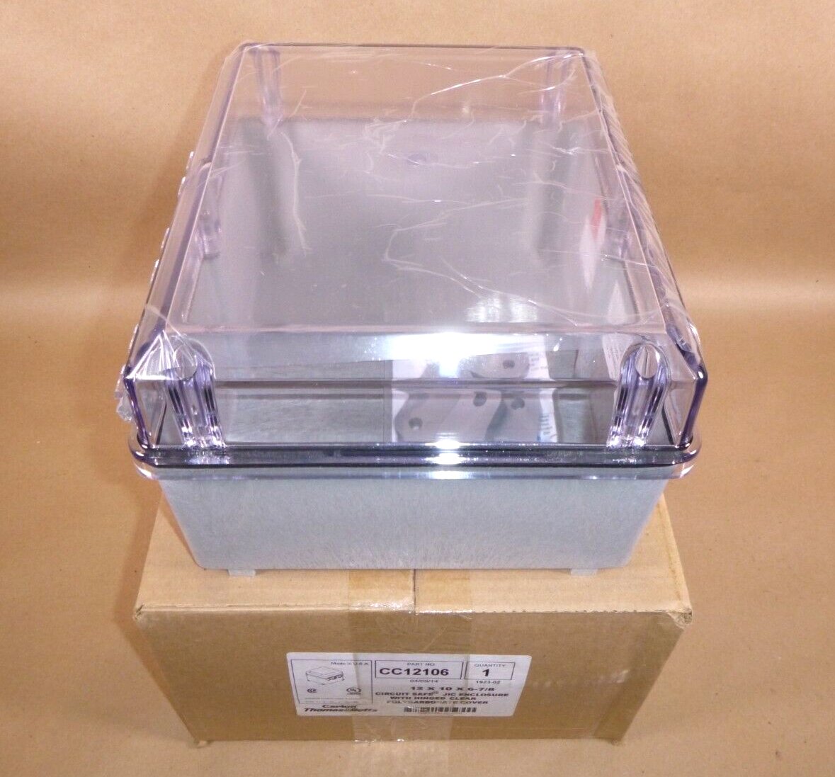 New Thomas &amp; Betts Electrical Enclosure, Type 4x, Hinged Clear Cover, 12 x 10 x 6" USA Made | Electrical MRO Replacement Parts &amp; Components and Commercial Electrical Supplies Company