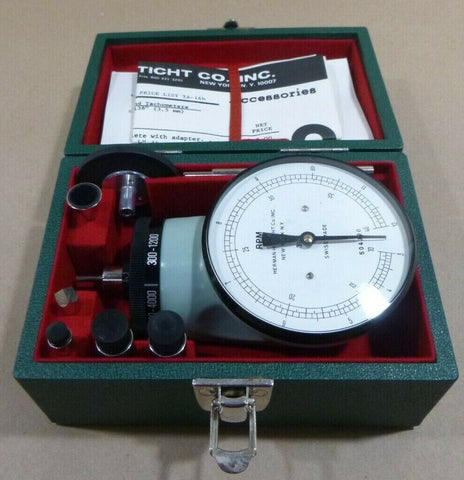 NEW VINTAGE HERMAN H STIGHT 303 HAND HELD DIAL TACHOMETER RPM , 30 - 12000 - Royal Equipment HERMAN H STIGHT