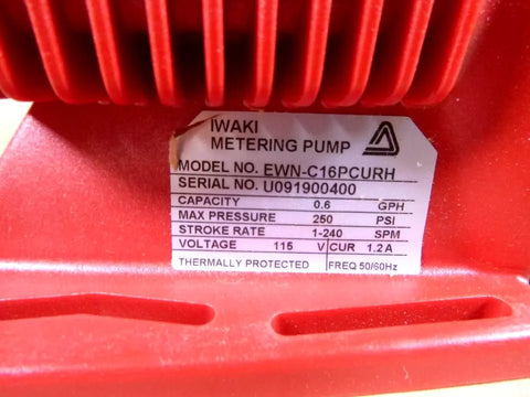 New Walchem EWN - C16PCURH Chemical Metering Pump, 0.6 GPH, 250 PSI, 115VAC - Royal Equipment WALCHEM