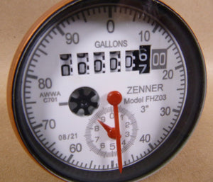 New ZENNER FHZD Fire Hydrant Backflow Meter 3" Register U.S. Gallon FHZ03 - REG - US - Royal Equipment ZENNER