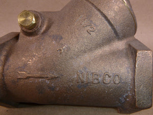 NIBCO 1 - 1/2" NPT Class 125 Bronze Horizontal Swing Check Valve, Y Pattern, T413B - Royal Equipment NIBCO