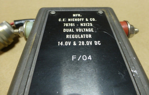 NIEHOFF N3123 DUAL VOLTAGE REGULATOR USGI MILITARY 14 & 28 VDC 6110 - 01 - 458 - 1006 - Royal Equipment NIEHOFF