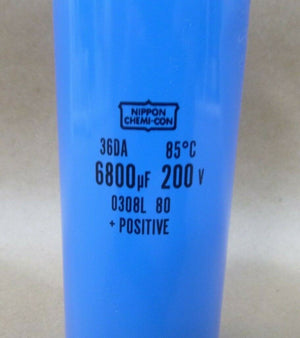 NIPPON CHEMI - CON 36DA 200V 6000 uF +POSITIVE ELECTROLYTIC CAPACITOR - Royal Equipment NIPPON