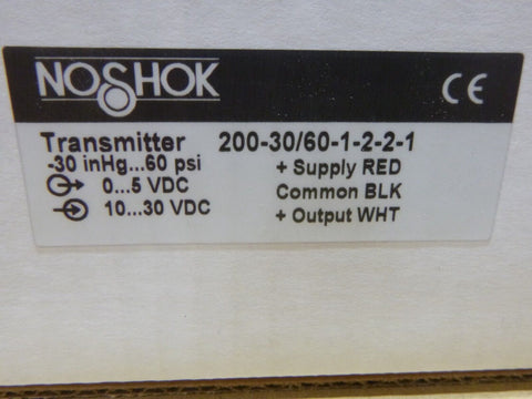 Noshok Pressure Transmitter 200 - 30/60 - 1 - 2 - 2 - 1, - 30 INHG TO 60 PSIG, 0 - 5VDC Out. - Royal Equipment NOSHOK