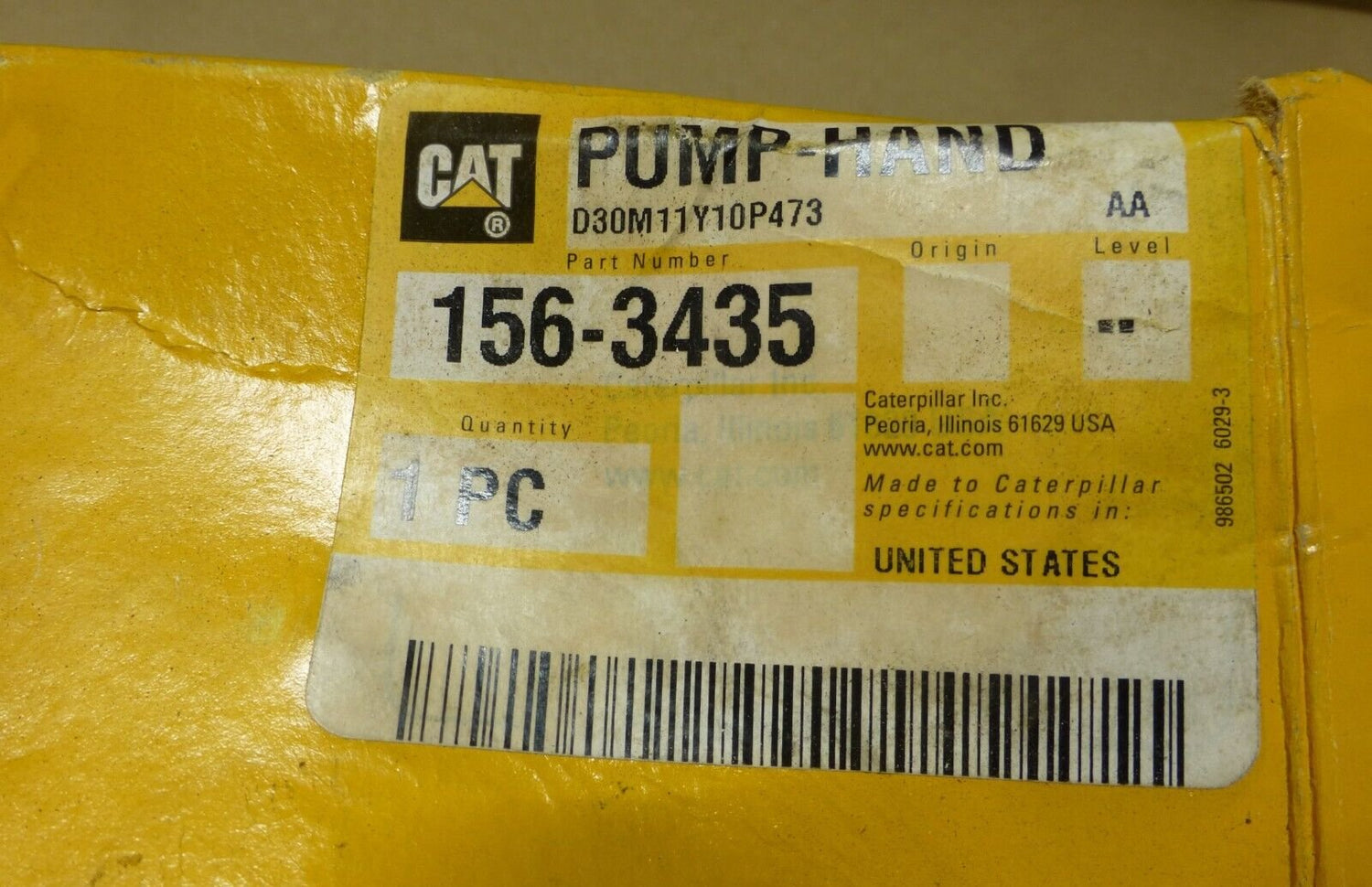 OEM CAT CATERPILLAR 156-3435 HAND PUMP FOR CS68B CS66B CS11 GC CS56B CS12 GC | Industrial Tractor Parts Supplier and Surplus Tractor Parts &amp; Accessories