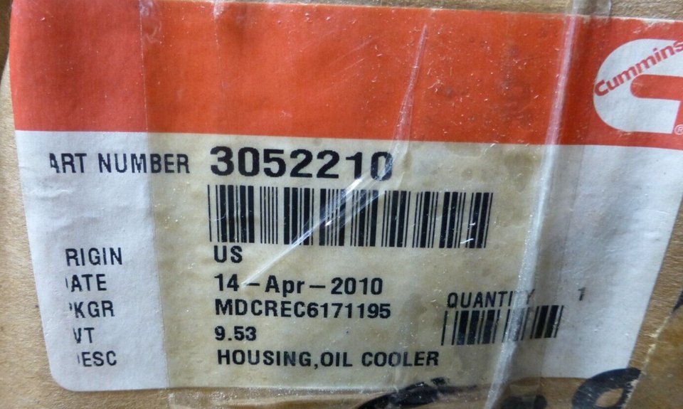 OEM CUMMINS 3052210 OIL COOLER HOUSING FOR NTA855 ENGINE | Replacement Truck Parts, Trailer Accessories, Automobile Supplies, Car Parts &amp; Accessories