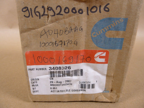 OEM Cummins 3408326 Genuine Fuel Control Governor Actuator KTA38, K19, K38, K50 - Royal Equipment Cummins