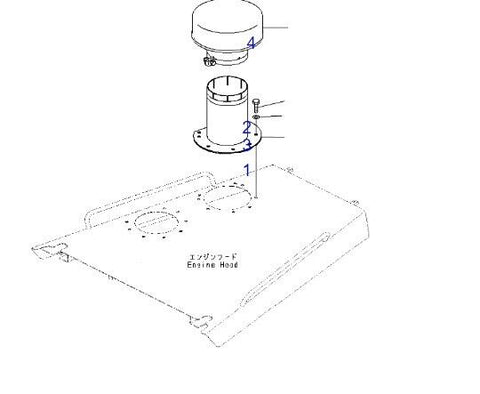 OEM KOMATSU 198 - 01 - 51310 HOOD PRECLEANER FOR D155A, D155AX, D275A, D275AX, D355A - Royal Equipment KOMATSU