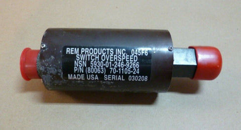 OVERSPEED SWITCH FOR MEP - 004A DIESEL 15 kW GENERATOR 70 - 1105 - 24 5930 - 01 - 246 - 9266 - Royal Equipment REM PRODUCTS