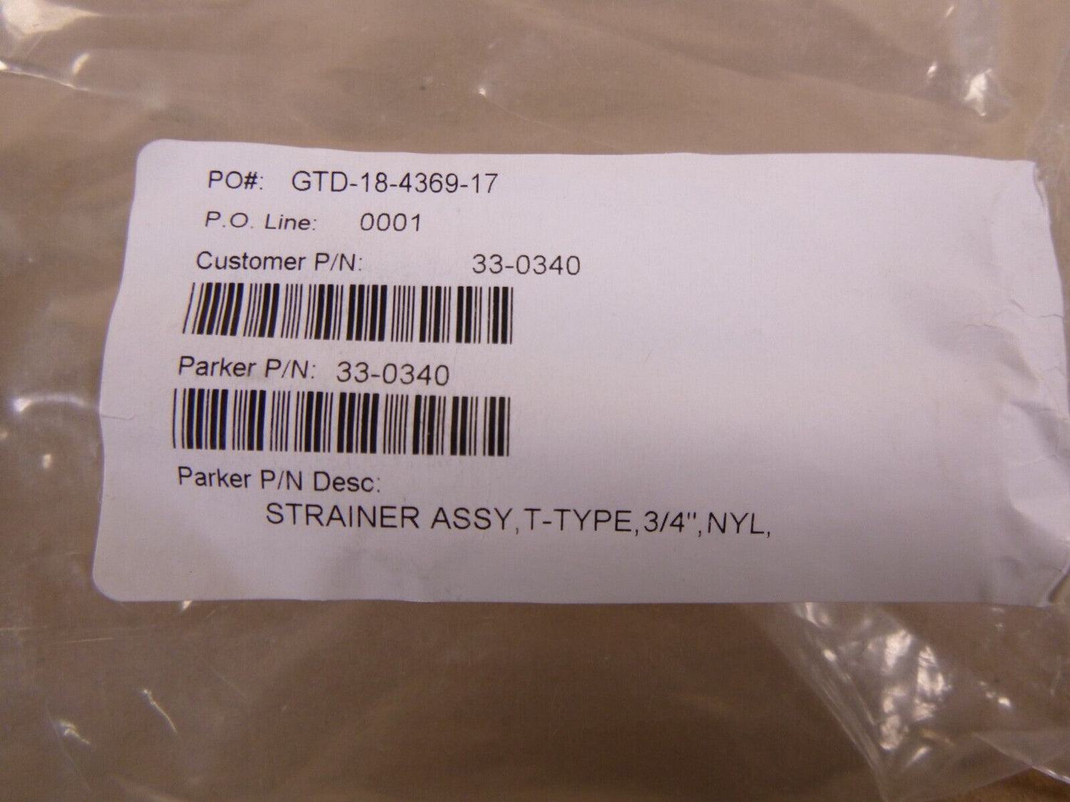 Parker 33-0340 Village Marine Strainer Assembly T-Type Nylon 3/4" 40 Mesh | Industrial MRO Replacement Parts, Manufacturing Machine Parts &amp; Components, Heavy Equipment Parts Supplier